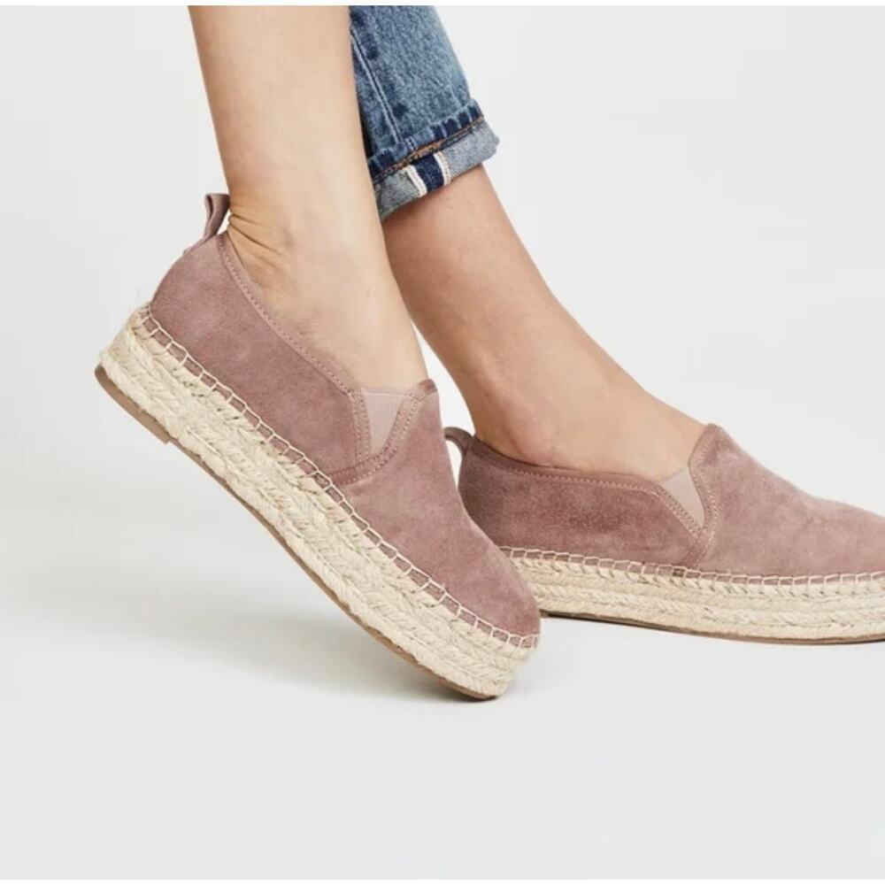 Sam Edelman Carrin Platform‎ Pink Blush Suede Jute Shoes Size 9